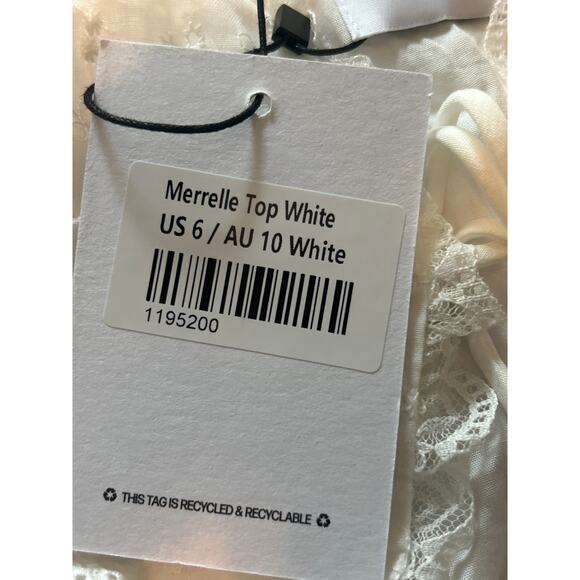 NWT Princess Polly White Eyelet Crop Top Front Tie Size 6 - Picture 3 of 7